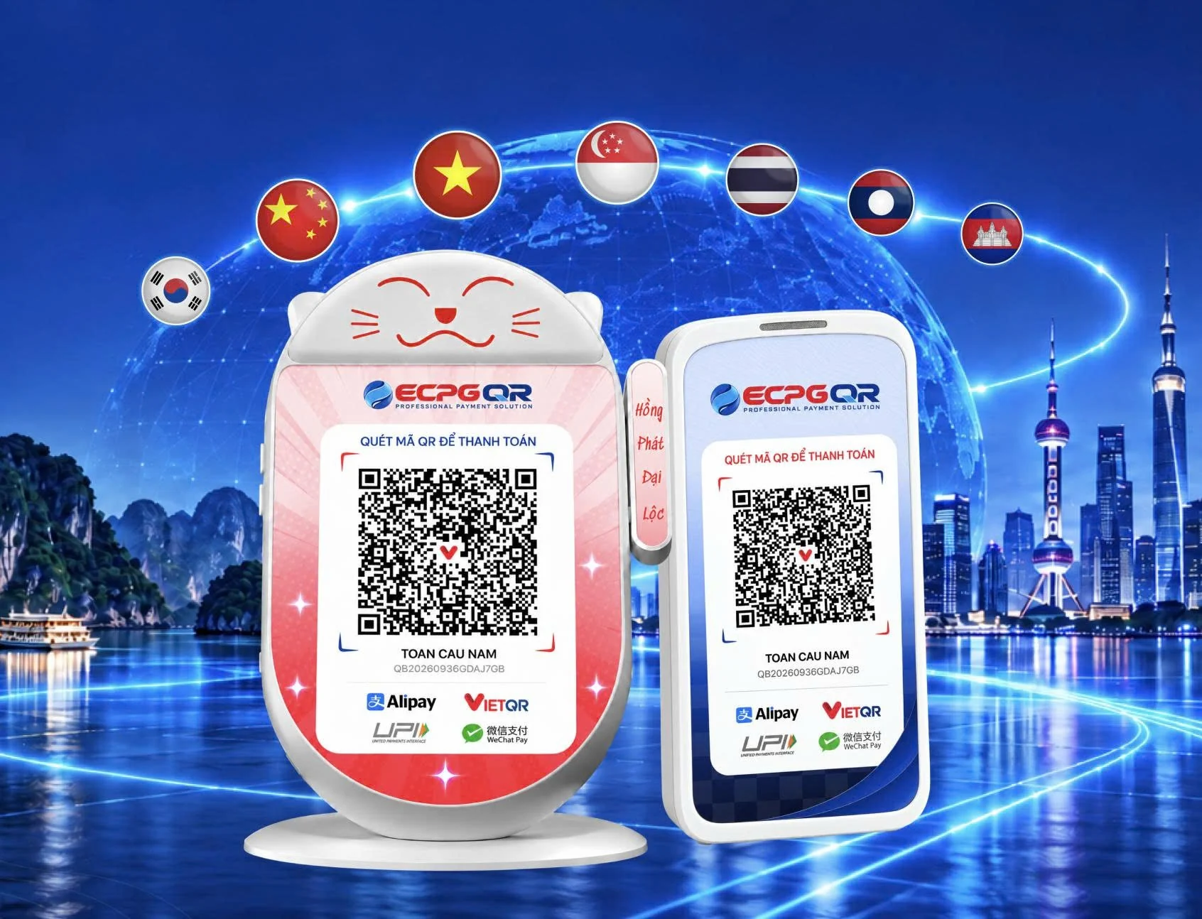 Loa thanh toán ECPG QR trong không gian kết nối quốc tế